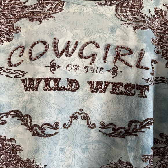 Vintage Y2K Western Cowgirl Pattern Top. Medium. - Picture 3 of 5